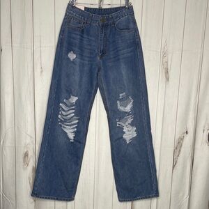 H&Y Women’s Distressed High Rise Jeans